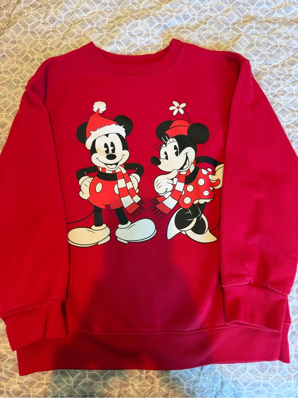 Disney Red Mickey & Minnie Holiday Crewneck Sweatshirt